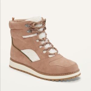 Water-Repellent Faux-Suede Hiking Boots
